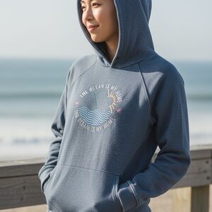 ROXY Blue Hoodie with Ocean Graphic